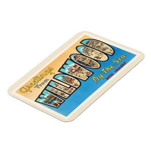 ワイルドウッドバイザシーニュージャージーNJヴィンテージポストカード マグネット (左側)