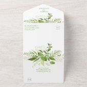 ワイルドウッドボタニカル素朴リース結婚ズ | オールインワン招待状 (外側)