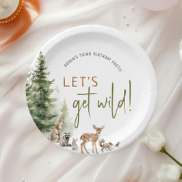 ワイルドウッドランドアニマルズバースデーパーティー紙プレート ペーパープレート