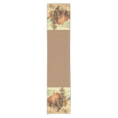 ワイルドウッドランドバイソン ショートテーブルランナー (正面)