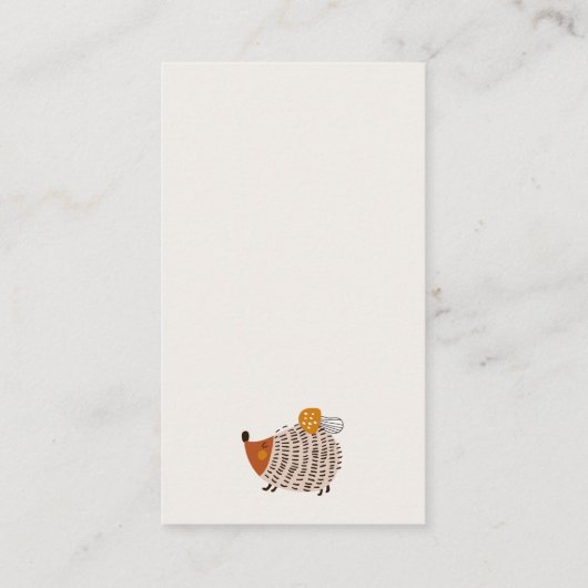 ワイルドウッドランド動物おむつラッフルベビーシャワー エンクロージャーカード (裏面)