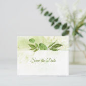 ワイルドウッド・ボタニカルズ ラスティック グリー ネイチャー セーブ・ザ・デート 案内ポストカード (スタンド正面)