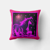 ワイルドウマのグラフィック，ピンク クッション (裏面)