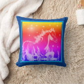 ワイルドウマのグラフィック,ピンク クッション (ブランケット)