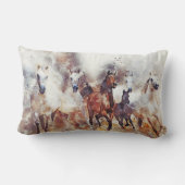 ワイルドウマの水カラーのアートワーク ランバークッション (裏面)