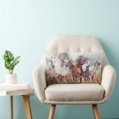 ワイルドウマの水カラーのアートワーク ランバークッション (椅子)