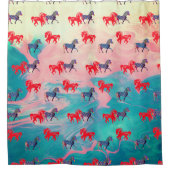 ワイルドウマアニマルプリント シャワーカーテン (正面)