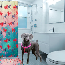 ワイルドウマアニマルプリント シャワーカーテン