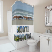 ワイルドウマズアウターバンクOBXノースカロライナ シャワーカーテン (インサイチュ)