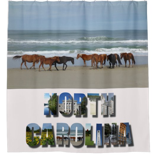ワイルドウマズアウターバンクOBXノースカロライナ シャワーカーテン (正面)