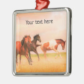 ワイルドウマズアットサンセットセラミックオーナメント メタルオーナメント (左)