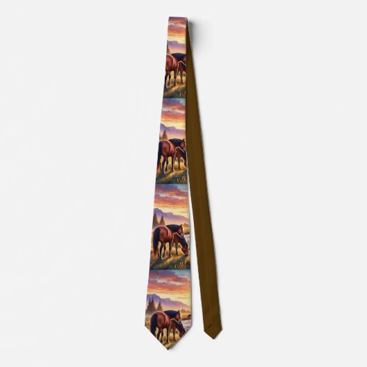 ワイルドウマズサンセットメンズネックタイ ネクタイ (正面)