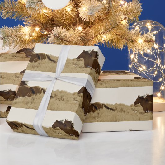 ワイルドウマラッピング紙 ラッピングペーパー (クリスマス)
