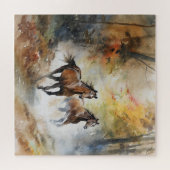 ワイルドウマランニングズフォレストウォーター色 ジグソーパズル (横)