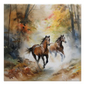 ワイルドウマランニングズフォレストウォーター色 ポスター (正面)