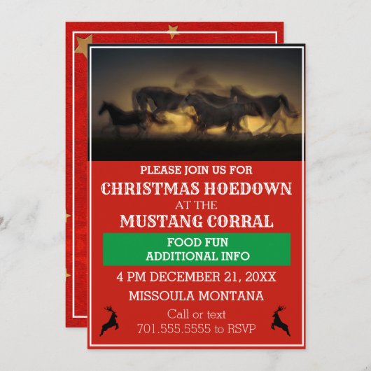 ワイルドウマランニングーズ西クリスマス招待状 招待状 (正面/裏面)