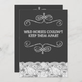 ワイルドウマヴィンテージ結婚シャルボードズ 招待状 (正面/裏面)