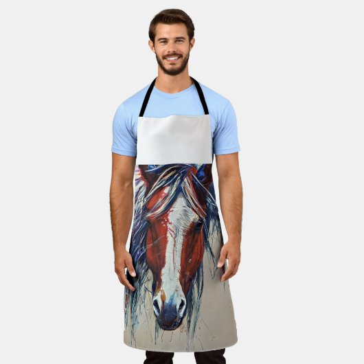 ワイルドウマ像 エプロン (着用した状態)