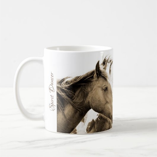 ワイルドウマ写真ピカソのスピリットダンサーコーヒーマグ コーヒーマグカップ (左)
