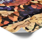 ワイルドウマ抽象芸術アニマルウェスタンアート ポスター (角)