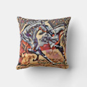 ワイルドウマ抽象芸術アニマルウエスタンロデオアート クッション (裏面)