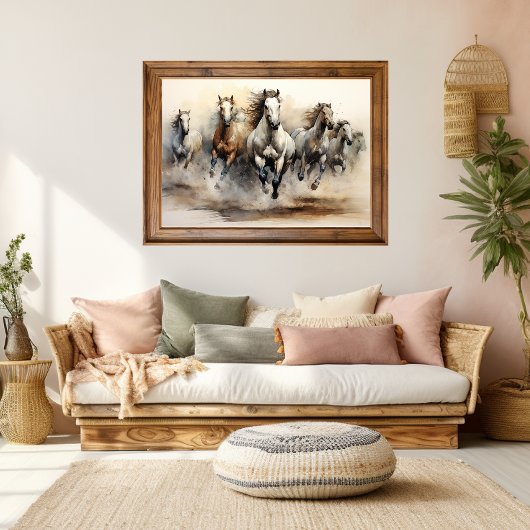 ワイルドウマ水彩画ポスター ポスター