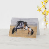 ワイルドウマ誕生日グリーティングカード カード (黄色い花)