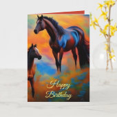 ワイルドウマ誕生日 カード (黄色い花)