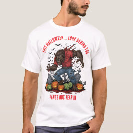 🐺 ♥️ワイルドウルフのハロウィーン ホラーTシャツ 🎃 Tシャツ