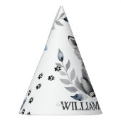 ワイルドウルフをテーマにした誕生日パーティーがプリントされた パーティーハット (左)