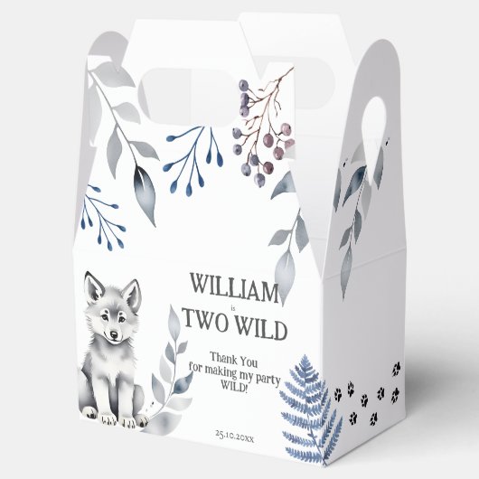 ワイルドウルフをテーマにした誕生日パーティー フェイバーボックス (オープン)