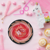 ワイルドウルフジャワリングブラック紙プレート ペーパープレート (パーティー)