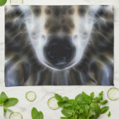 ワイルドウルフ感動的ポートレート キッチンタオル (折り畳み)