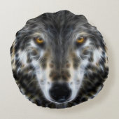 ワイルドウルフ感動的ポートレート ラウンドクッション (裏面)
