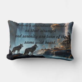 ワイルドウルブアットザウォーターフォールオアシス ランバークッション