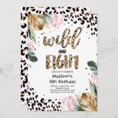ワイルドエイトレオパード印刷8th誕生日パーティー 招待状 (正面/裏面)