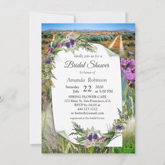 ワイルドエコフレンドリー春の花招待状 招待状 (正面)