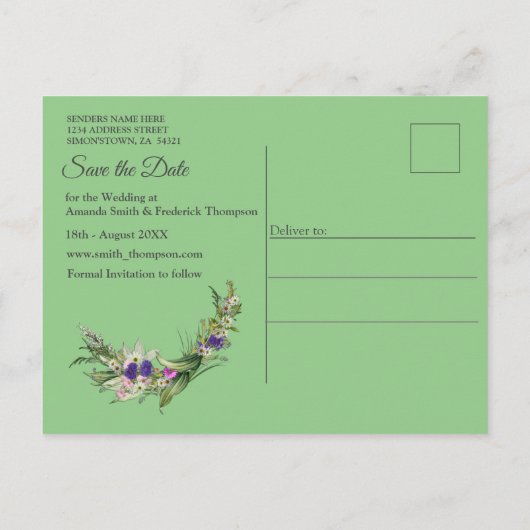 ワイルドエコフレンドリー春の花発表記事 案内ポストカード (裏面)