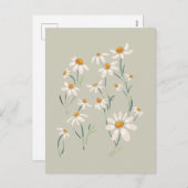 ワイルドエステティックカモミールカモミレ繊細な花 シーズンポストカード (正面/裏面)