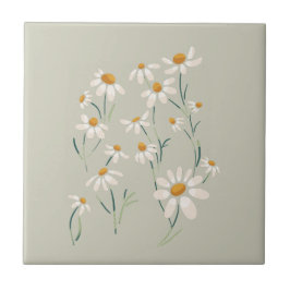 ワイルドエステティックカモミールカモミレ繊細な花 タイル