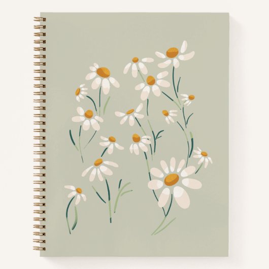 ワイルドエステティックカモミールカモミレ繊細な花 ノートブック (正面)