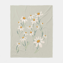 ワイルドエステティックカモミールカモミレ繊細な花 フリースブランケット