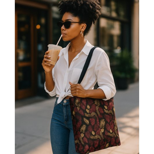 ワイルドエレガンスモノグラムブルゴーニュ&金ゴールド トートバッグ