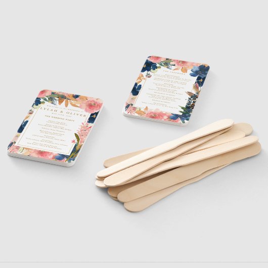 ワイルドエレガンス |ネイビー赤面と金ゴールド結婚のハンドファン ハンドファン (組立なし)