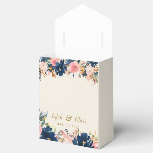 ワイルドエレガンス |ネイビー赤面&金ゴールド結婚ズ フェイバーボックス (オープン)