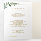 ワイルドエレガンス |ネイビー赤面&金ゴールド結婚ズ 三つ折り招待状 (内部最初)