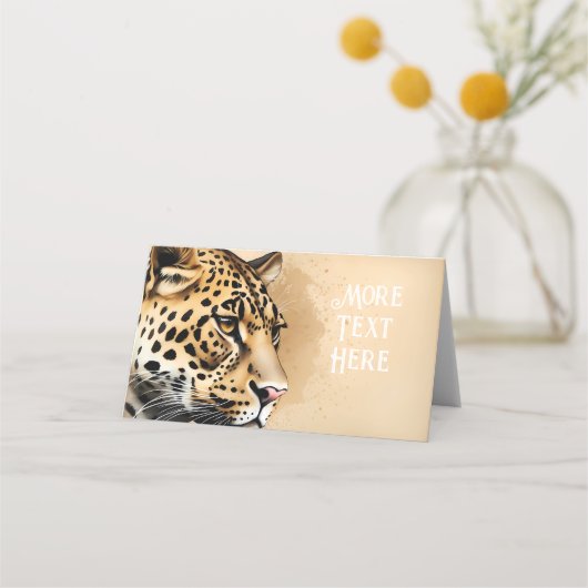 "ワイルドエレガンス:ヒョウ招待状" プレイスカード (裏面)