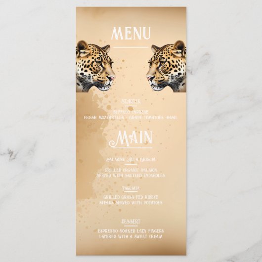 "ワイルドエレガンス:ヒョウ招待状" メニュー (正面)