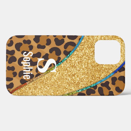 ワイルドエレガンス：動物の皮膚の名前をカスタムするとモノグラム Case-Mate iPhoneケース (裏面 (横))