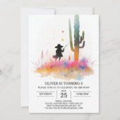 ワイルドエレガントウエストカウボーイ誕生日 招待状 (正面)